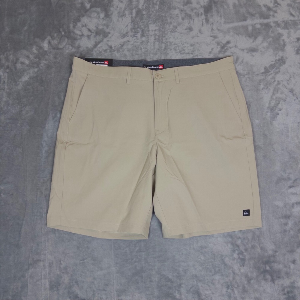Quiksilver Hybrid Shorts Mens 38 Tan 4-Way Stretch UV Protection 1840339 New